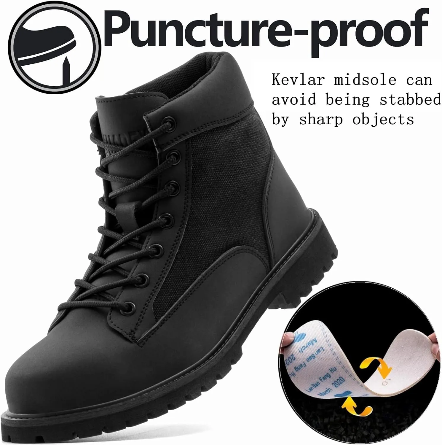 SUADEX Steel Toe Boots for Men Women,Heat Resistant Indestructible Work Safety Boot Outdoor Protection Construction Shoes