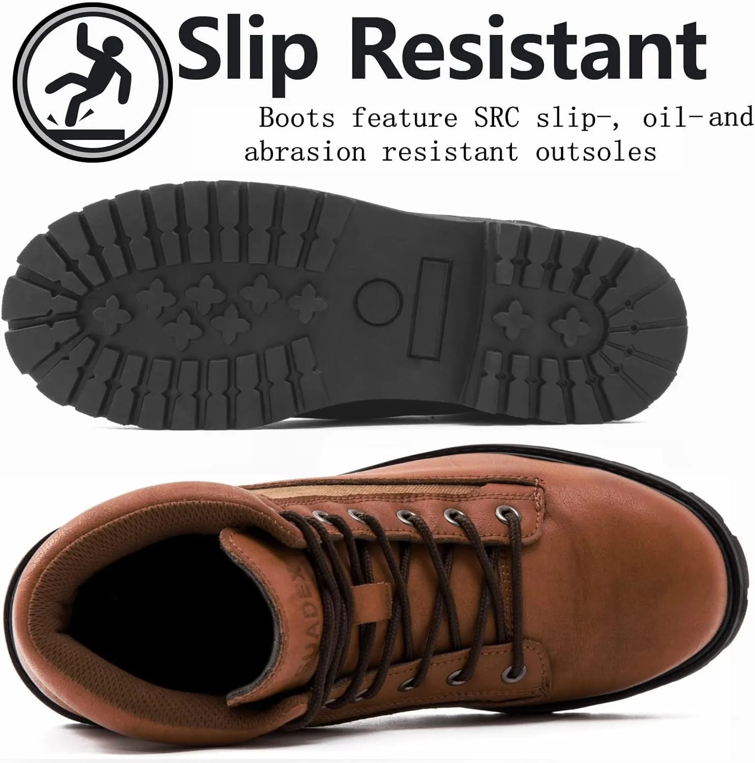 SUADEX Steel Toe Boots for Men Women,Heat Resistant Indestructible Work Safety Boot Outdoor Protection Construction Shoes