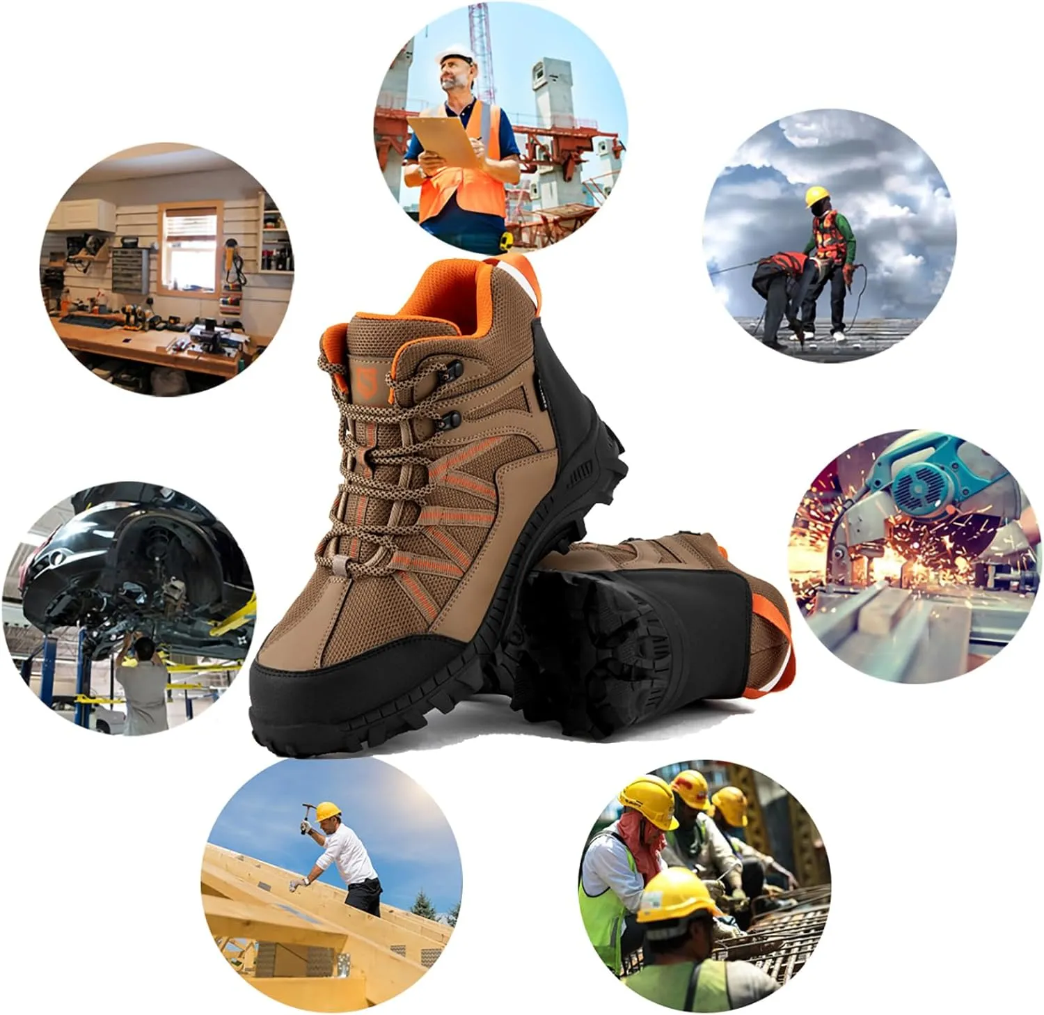 SUADEX Steel Toe Boots for Men Work Safety Indestructible Boots for Women Construction Shoes Composite Toe