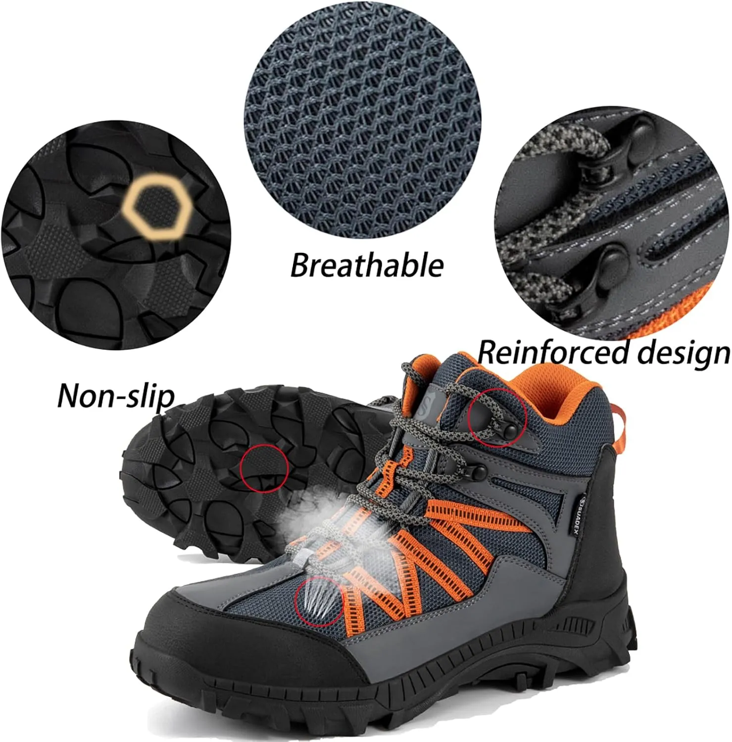 SUADEX Steel Toe Boots for Men Work Safety Indestructible Boots for Women Construction Shoes Composite Toe