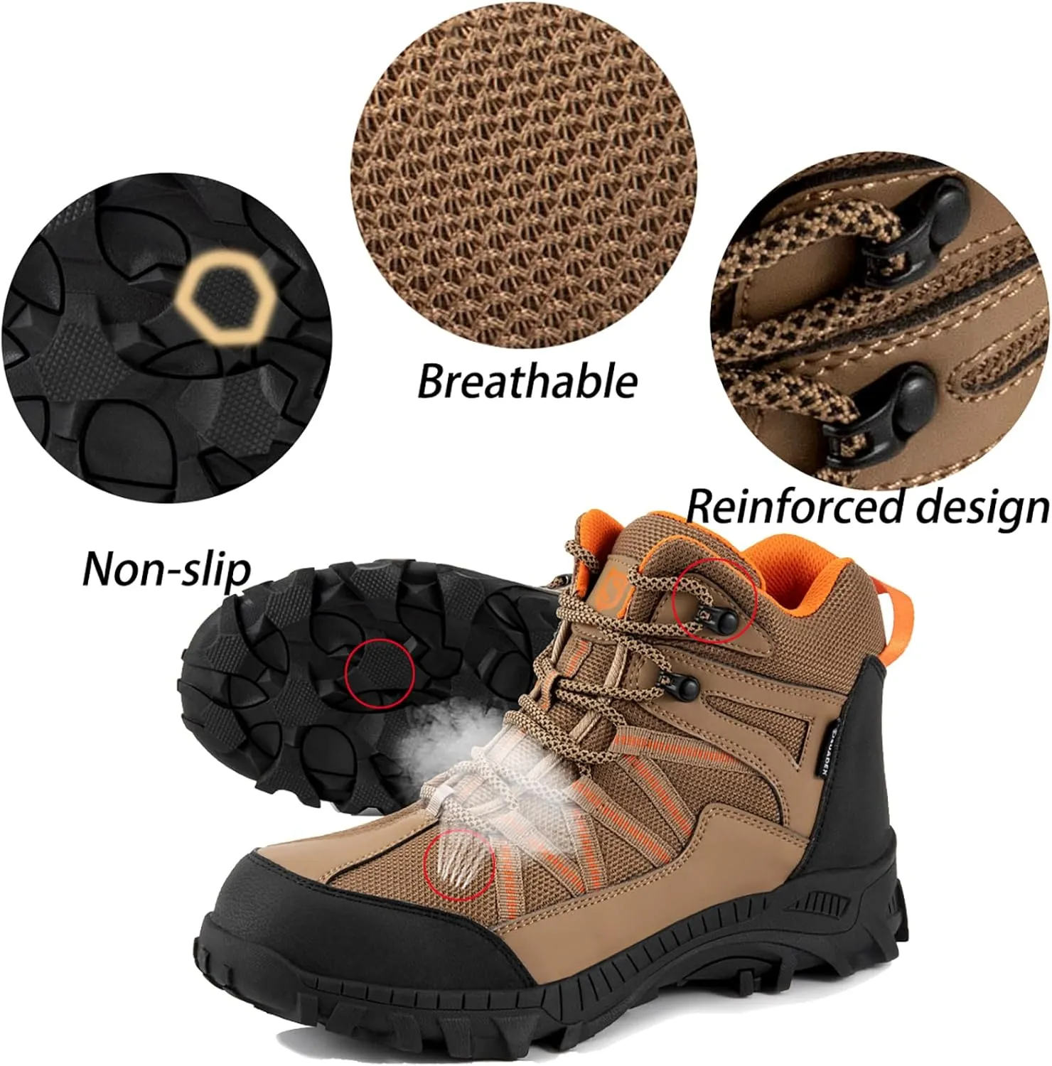 SUADEX Steel Toe Boots for Men Work Safety Indestructible Boots for Women Construction Shoes Composite Toe