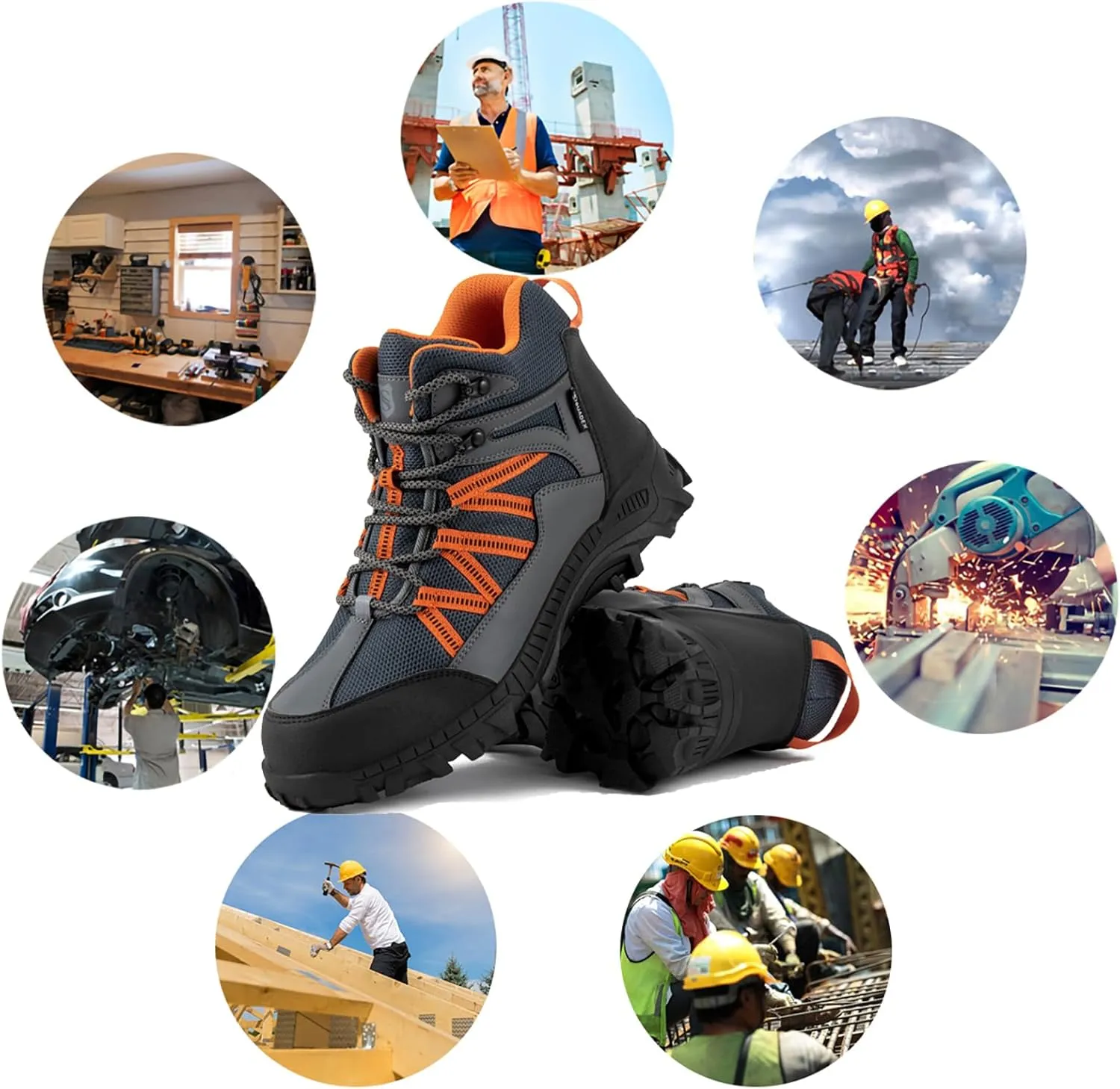 SUADEX Steel Toe Boots for Men Work Safety Indestructible Boots for Women Construction Shoes Composite Toe