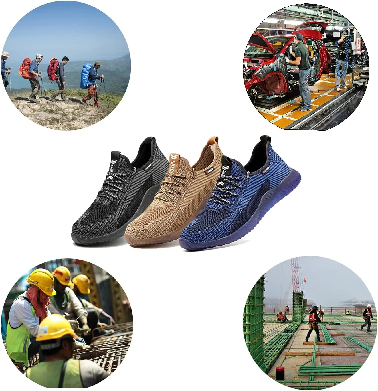 SUADEX Steel Toe Shoes Men Women Indestructible Work Safety Shoes Working Industrial Construction Sneakers