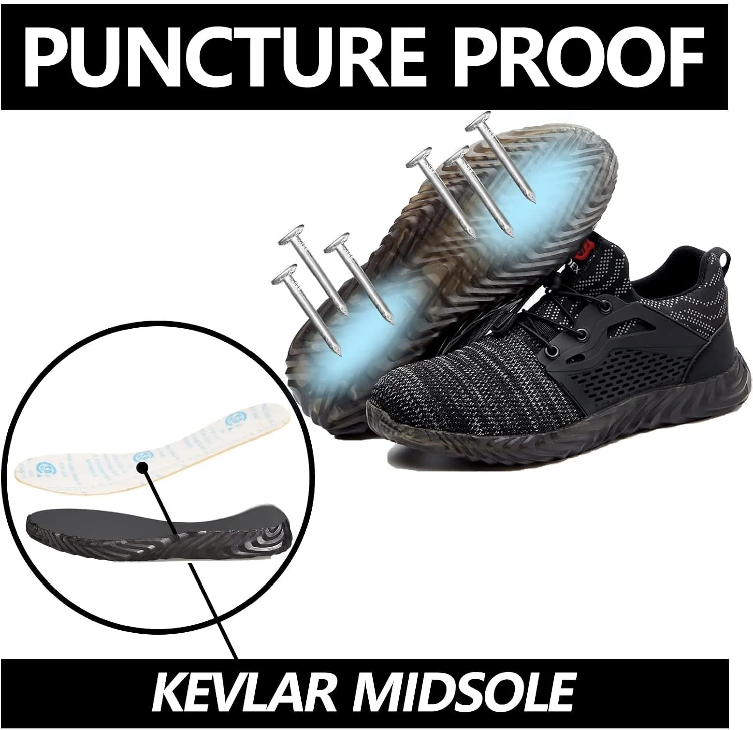 SUADEX Steel Toe Shoes Men Women Indestructible Work Safety Shoes Working Industrial Construction Sneakers