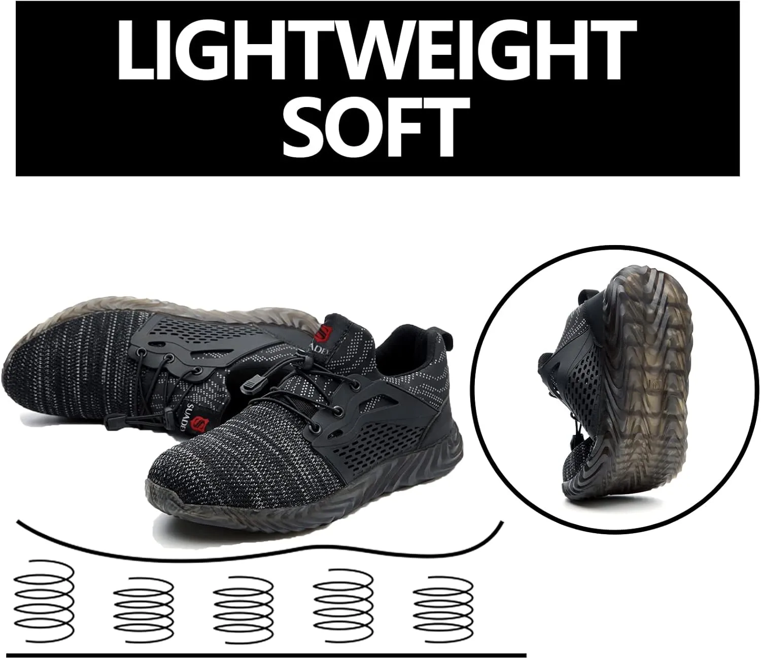 SUADEX Steel Toe Shoes Men Women Indestructible Work Safety Shoes Working Industrial Construction Sneakers