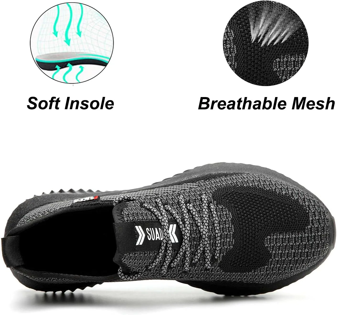 SUADEX Steel Toe Shoes Men Women Indestructible Work Safety Shoes Working Industrial Construction Sneakers
