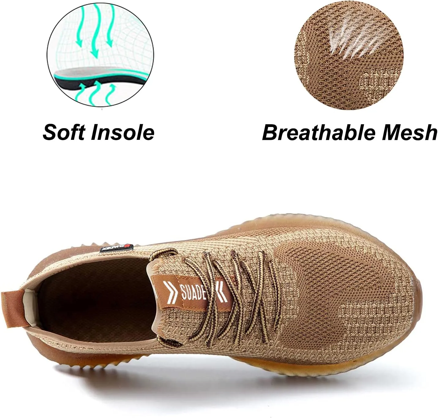 SUADEX Steel Toe Shoes Men Women Indestructible Work Safety Shoes Working Industrial Construction Sneakers