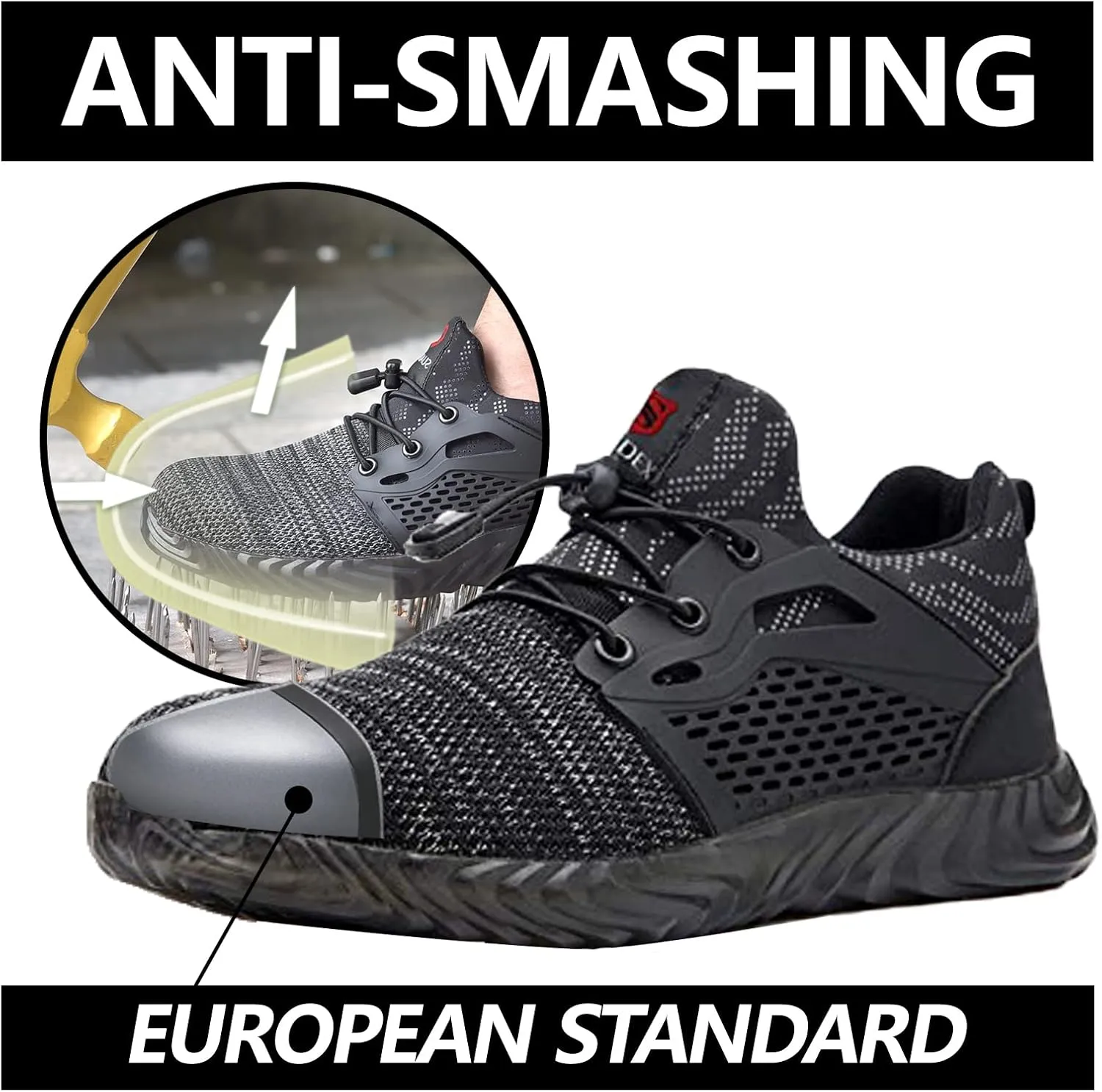 SUADEX Steel Toe Shoes Men Women Indestructible Work Safety Shoes Working Industrial Construction Sneakers