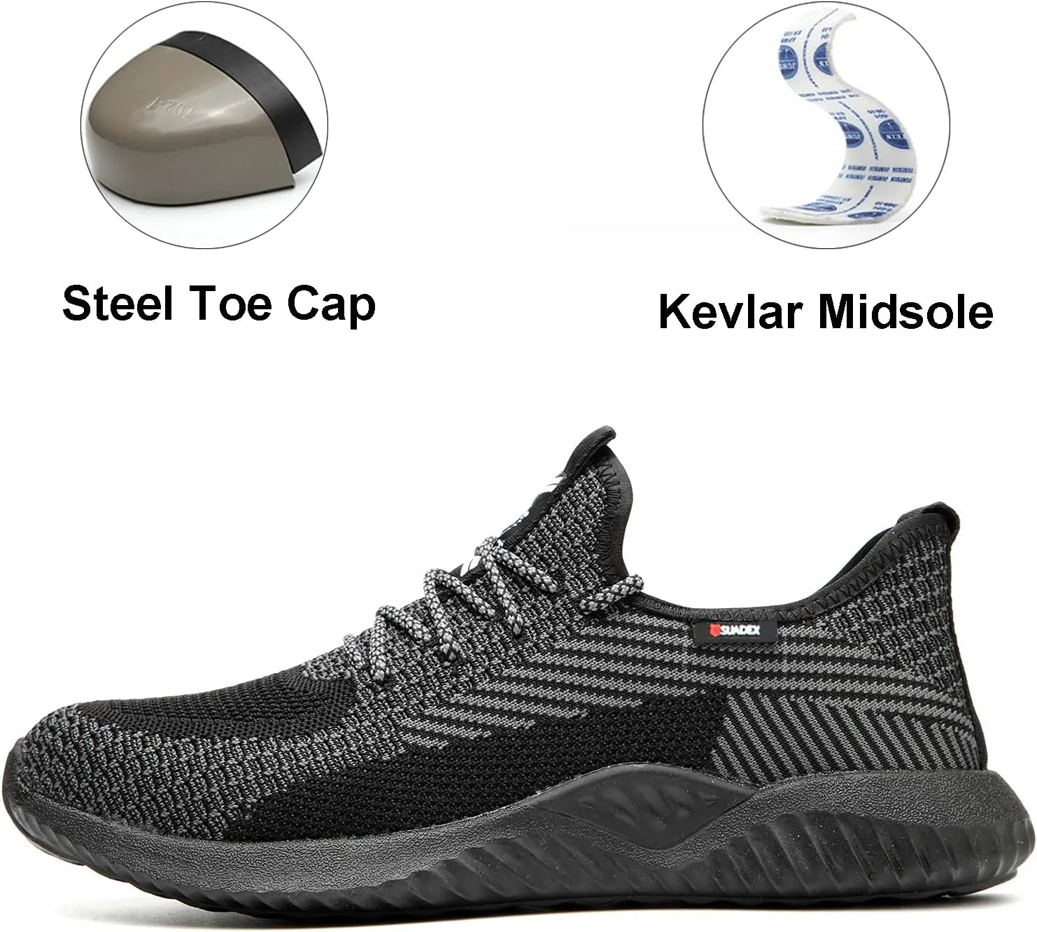 SUADEX Steel Toe Shoes Men Women Indestructible Work Safety Shoes Working Industrial Construction Sneakers