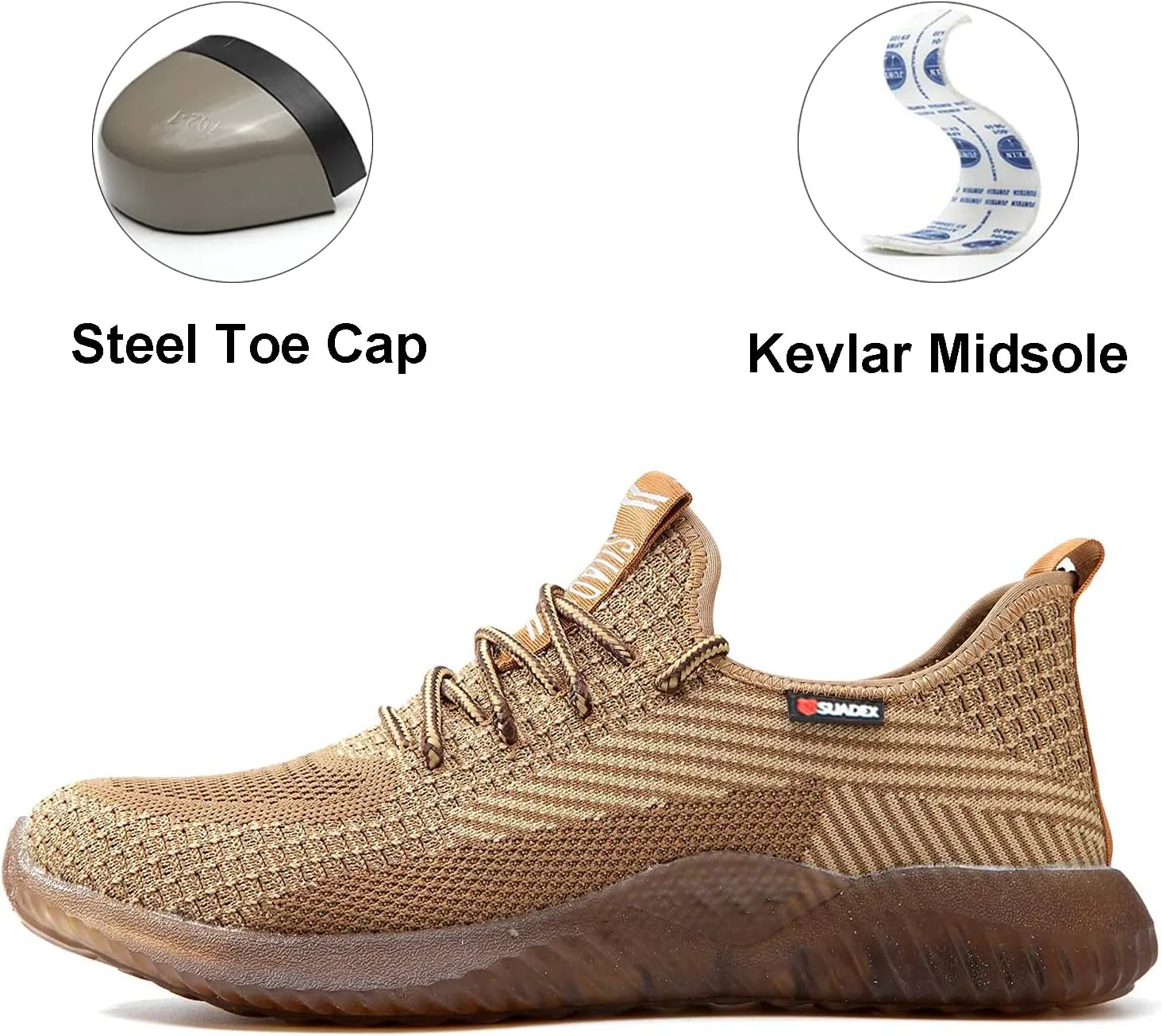 SUADEX Steel Toe Shoes Men Women Indestructible Work Safety Shoes Working Industrial Construction Sneakers
