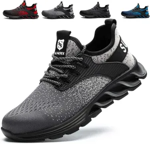 SUADEX Steel Toe Sneakers for Men Women Indestructible Work Safety Shoes Lightweight Comfortable Slip Resistant Composite Toe