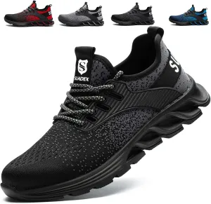 SUADEX Steel Toe Sneakers for Men Women Indestructible Work Safety Shoes Lightweight Comfortable Slip Resistant Composite Toe