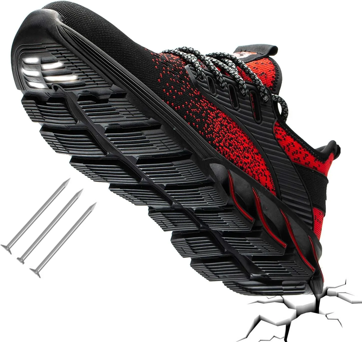 SUADEX Steel Toe Sneakers for Men Women Indestructible Work Safety Shoes Lightweight Comfortable Slip Resistant Composite Toe