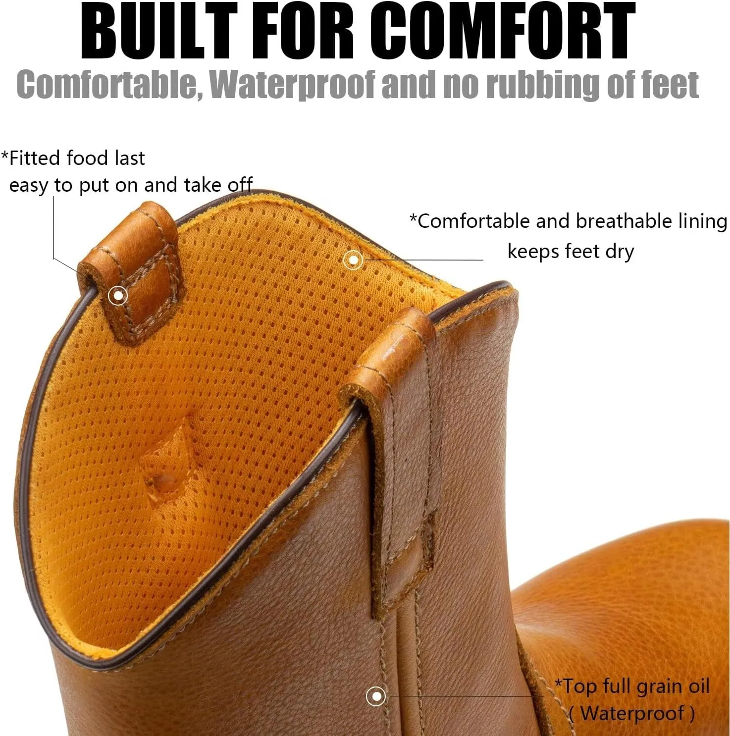 SUREWAY 10in Mens Soft/Steel Toe Waterproof Wellington Work Boot,Heavy Duty Pull On Leather Work Boots,Goodyear Welted,Full Grain Leather,Industrial Safety boot Classic Cowboy Boot,EH Rated