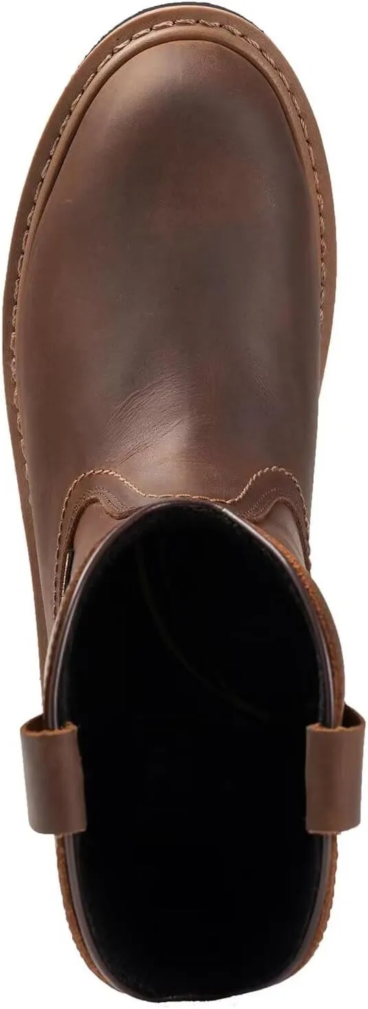 SUREWAY 10in Mens Soft/Steel Toe Waterproof Wellington Work Boot,Heavy Duty Pull On Leather Work Boots,Goodyear Welted,Full Grain Leather,Industrial Safety boot Classic Cowboy Boot,EH Rated