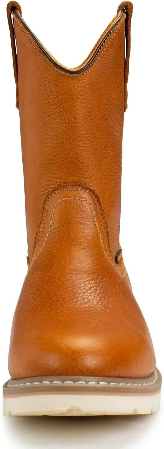 SUREWAY 10in Mens Soft/Steel Toe Waterproof Wellington Work Boot,Heavy Duty Pull On Leather Work Boots,Goodyear Welted,Full Grain Leather,Industrial Safety boot Classic Cowboy Boot,EH Rated