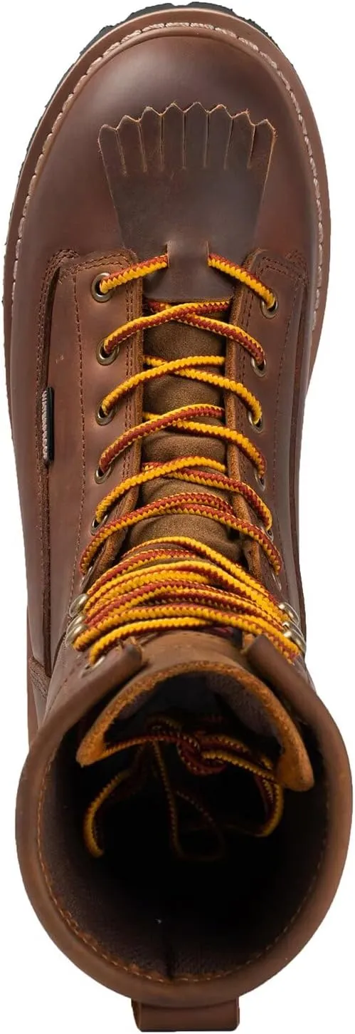 SUREWAY Men's 8" Waterproof Steel-Toe Logger Work Boot,Superior Oil/Slip Resistant,Thicker Full Grain Leather,Wedge Rubber Sole,EH Rated