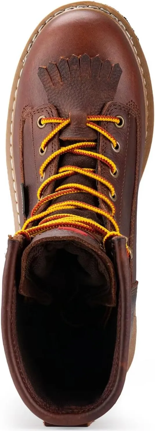 SUREWAY Men's 8" Waterproof Steel-Toe Logger Work Boot,Superior Oil/Slip Resistant,Thicker Full Grain Leather,Wedge Rubber Sole,EH Rated