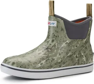 SUREWAY Men's Ankle Fishing Deck Boots for Men-Waterproof,Professional Non-Slip Soles for Wet Slippery Surface,Neoprene Rubber Rain Boot/Shoes for Hunting Boating Gardening