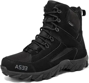 Tactical Boots - Military Training, Hiking & Motorcycle Riding Boots - Men's Waterproof Combat Ankle Boots - Oil-Resistant Rugged Outdoor Boot