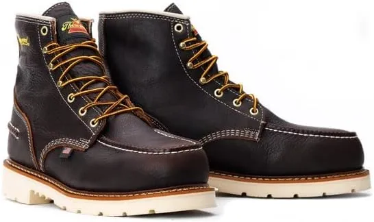 Thorogood 1957 Series 6” Waterproof Steel Toe Work Boots for Men - Full-Grain Leather with Moc Toe, Comfort Insole, and Slip-Resistant Heel Outsole; EH Rated