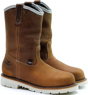 Thorogood American Heritage 11” Steel Toe Wellington Boots for Men - Premium Full-Grain Leather, Slip-Resistant Heel Outsole and Comfort Insole