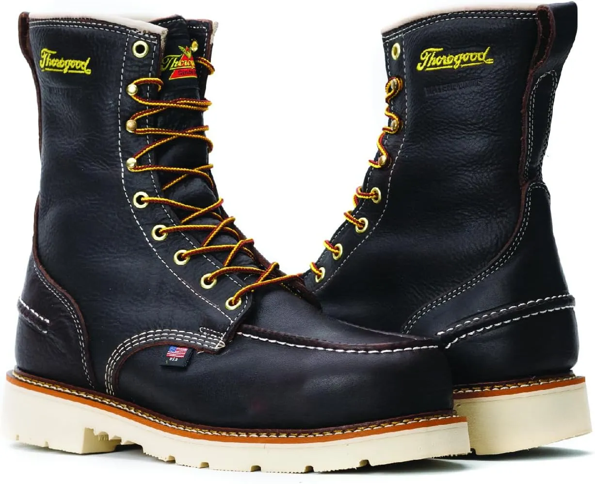 Thorogood V-Series 6” Waterproof Composite Toe Work Boots for Men - Premium Leather with Goodyear Storm Welt, Comfort Insole, and Chevron Traction Outsole; ASTM Rated