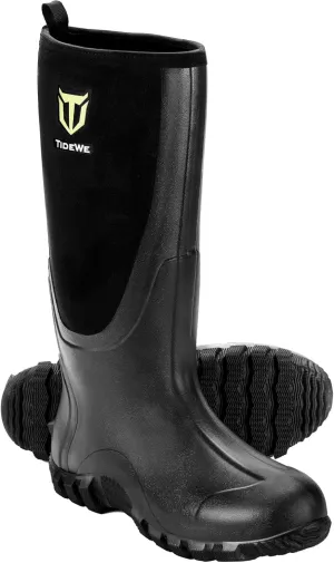 TIDEWE Rubber Boots for Men Multi-Season, Waterproof Rain Boots with Steel Shank, 6mm Neoprene Sturdy Rubber Outdoor Hunting Boots (Black, Brown, Next Camo G2)