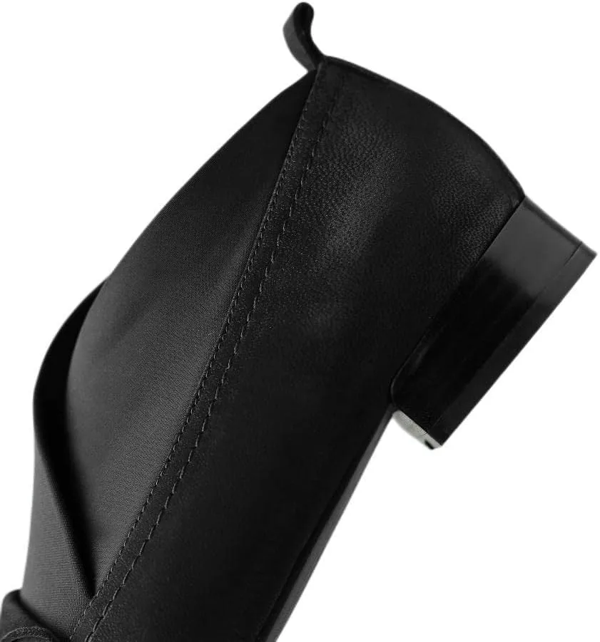 TinaCus Handmade Women's Genuine Leather Stretch Pointed Toe Pull On Flats Office Loafer Shoes