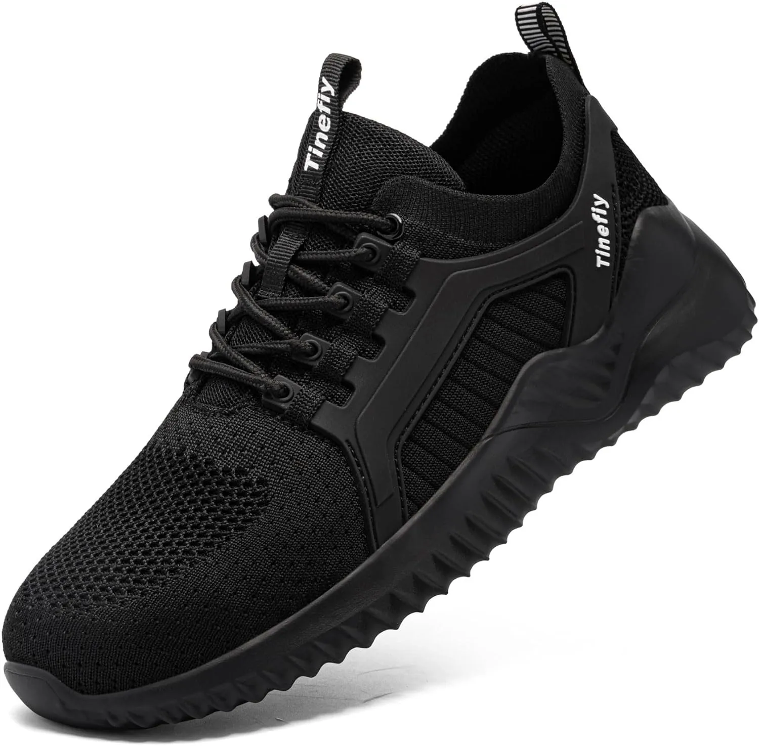 Tinefiy Steel Toe Shoes for Women Work Sneakers Lightweight Comfortable Safety Toe Slip On Puncture Proof Footwear Indestructible Shoe