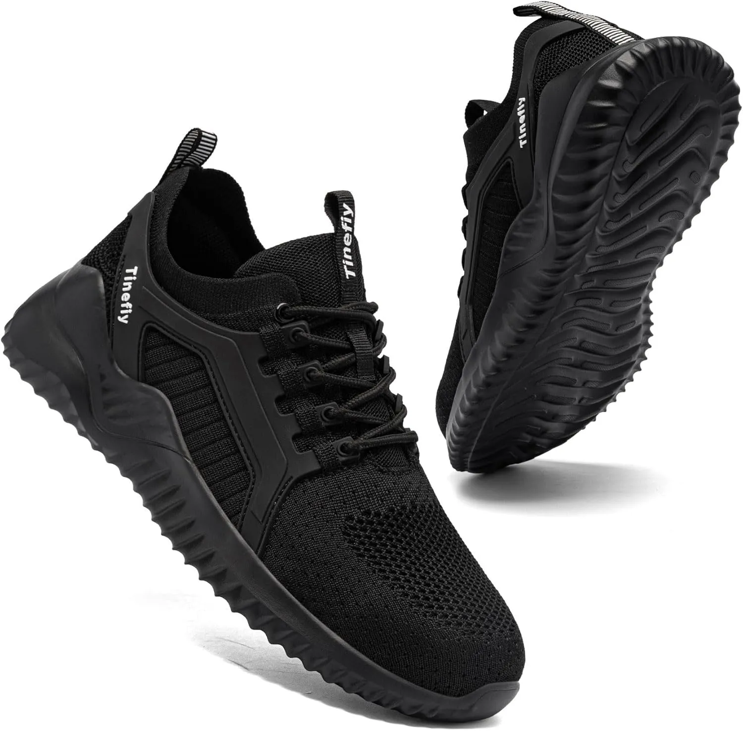 Tinefiy Steel Toe Shoes for Women Work Sneakers Lightweight Comfortable Safety Toe Slip On Puncture Proof Footwear Indestructible Shoe