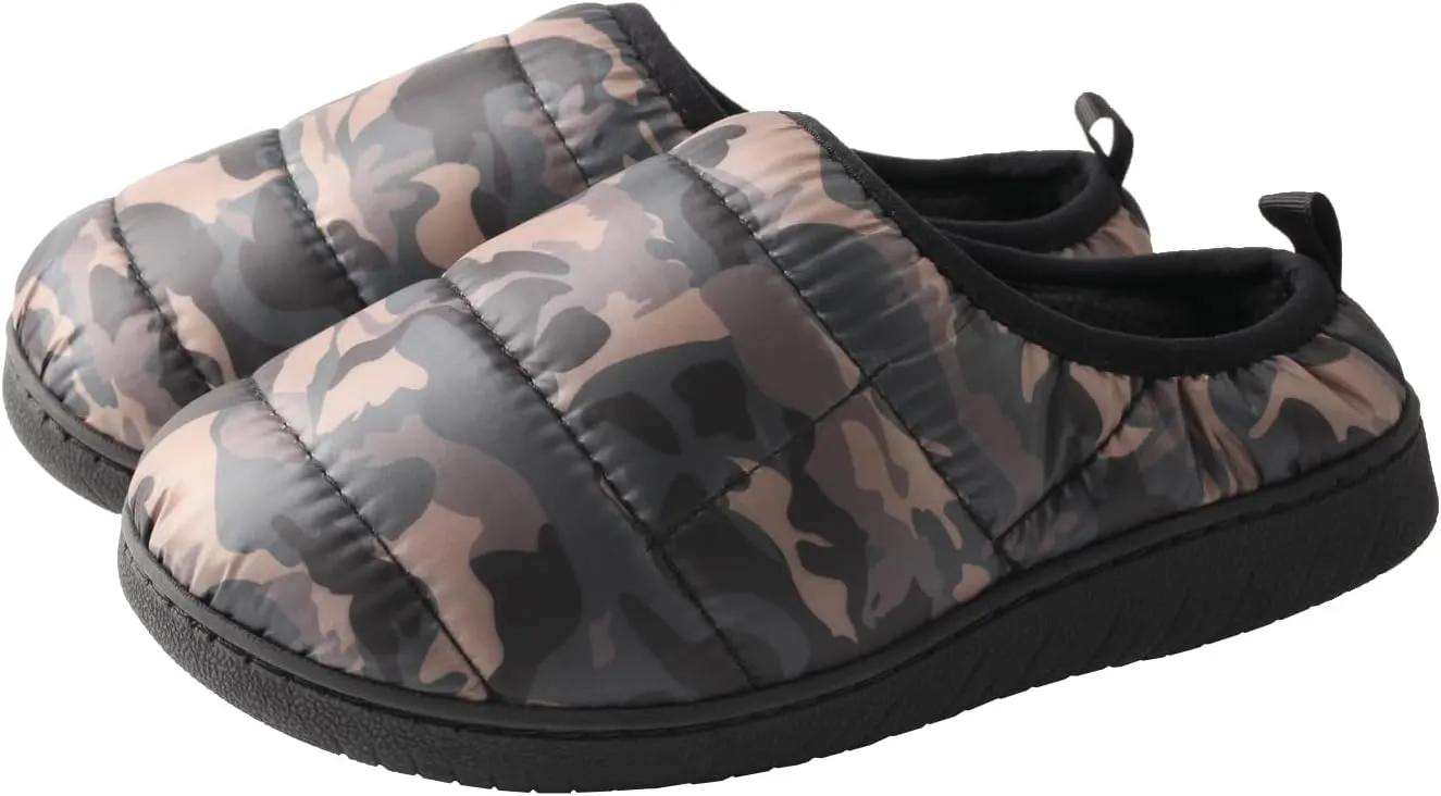 TMA EYES Winter Outdoor Slippers Memory Foam Slip On Indoor House Shoes Loafers