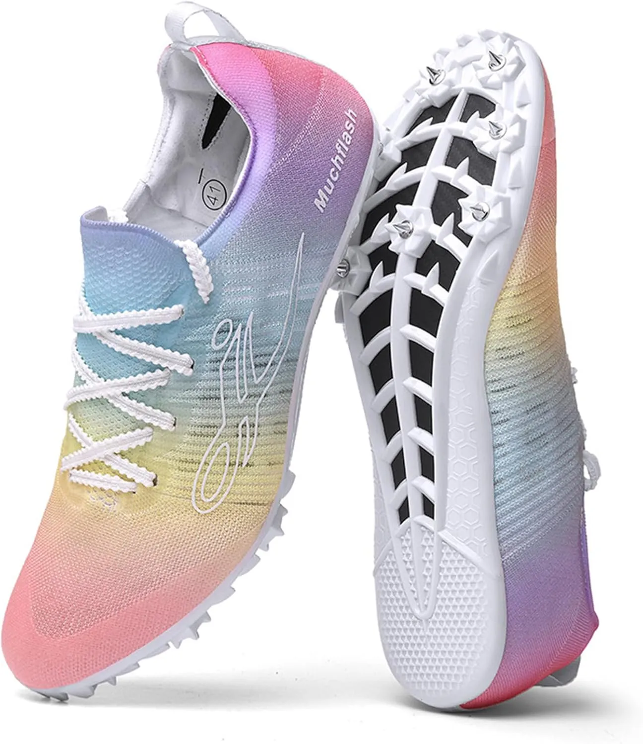 Track and Field Shoes for Men Women Kids Running Athletic Sneakers Breathable Comfortable Sprinting Racing Shoes