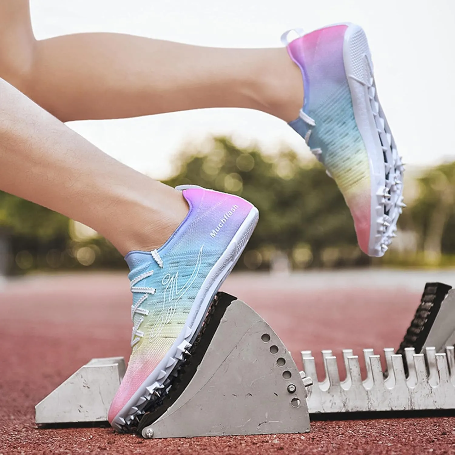 Track and Field Shoes for Men Women Kids Running Athletic Sneakers Breathable Comfortable Sprinting Racing Shoes