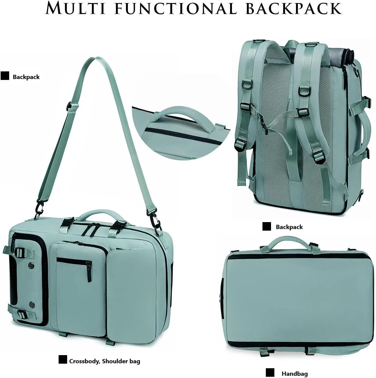 Travel Backpack for Men Women, Personal Item Travel Bag with Multi-Pockets, Carry on Backpack Fits 17.3/15.6inch Laptop (Blue, 17.3 inch)