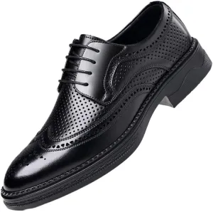 Tuxedo Shoes Mens Modern Classic Slip On Oxfords Mens Black Dress Shoes Genuine Leather All-Day Comfort Men's Classic Lace-up Formal Oxfords