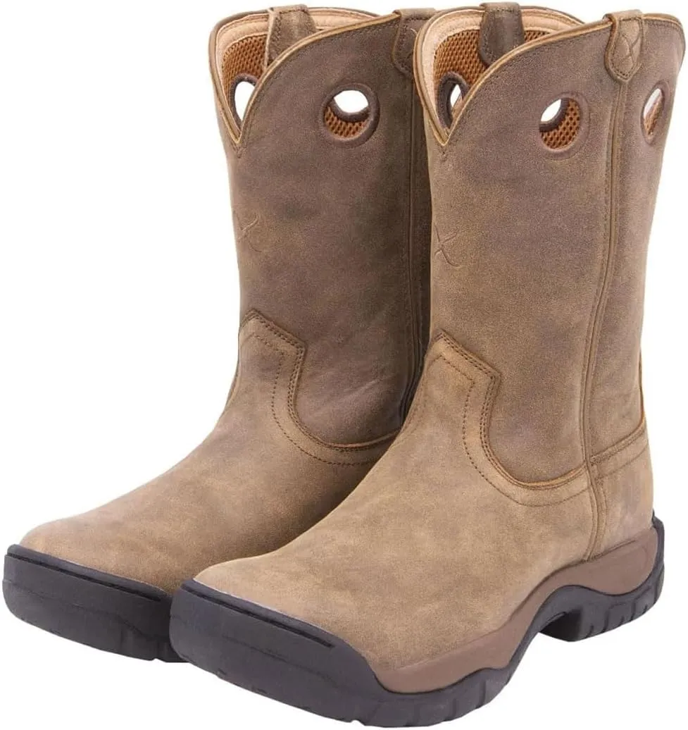Twisted X Men’s Work Boot - K Toe All-Around Boots Designed with Air-Mesh Lining, Compression- EVA Midsole, Rubber Outsole, and Full-Grain Oiled Leather Vamp and 11” Shaft