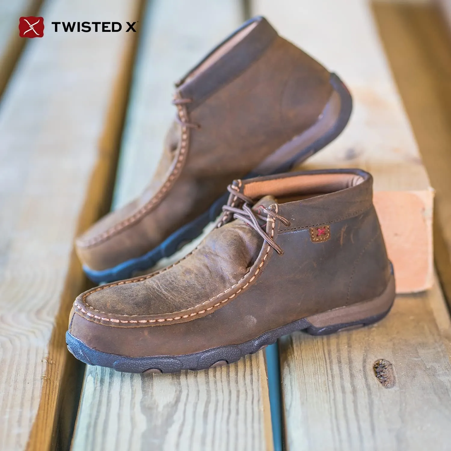 Twisted X Women's Distressed Saddle Steel Toe Driving Mocs