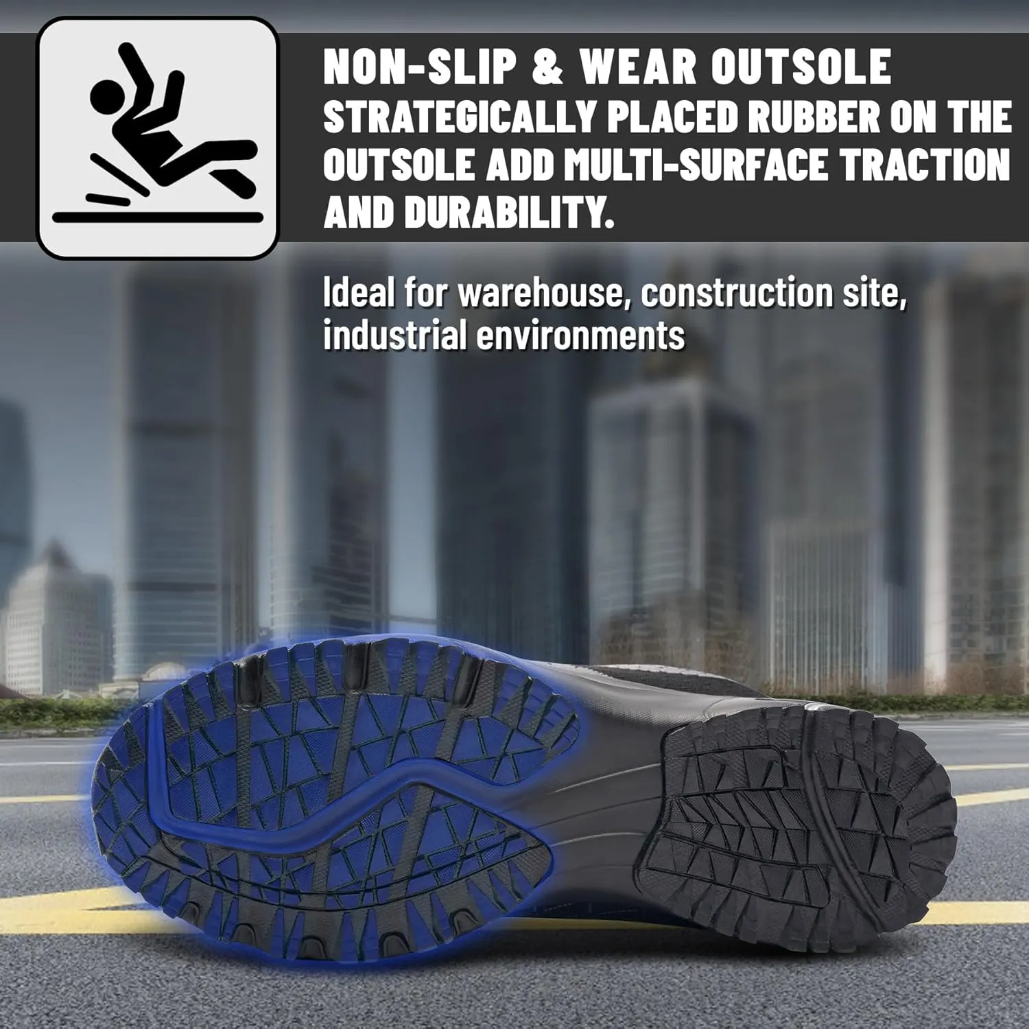 Unisex Adults Work Shoes - Black - All Seasons - Industrial & Construction - Lace-Up - Mesh - Moderate Cushioning - Hiking - Adults (Men & Women) Outdoor Enthusiasts & Athletes
