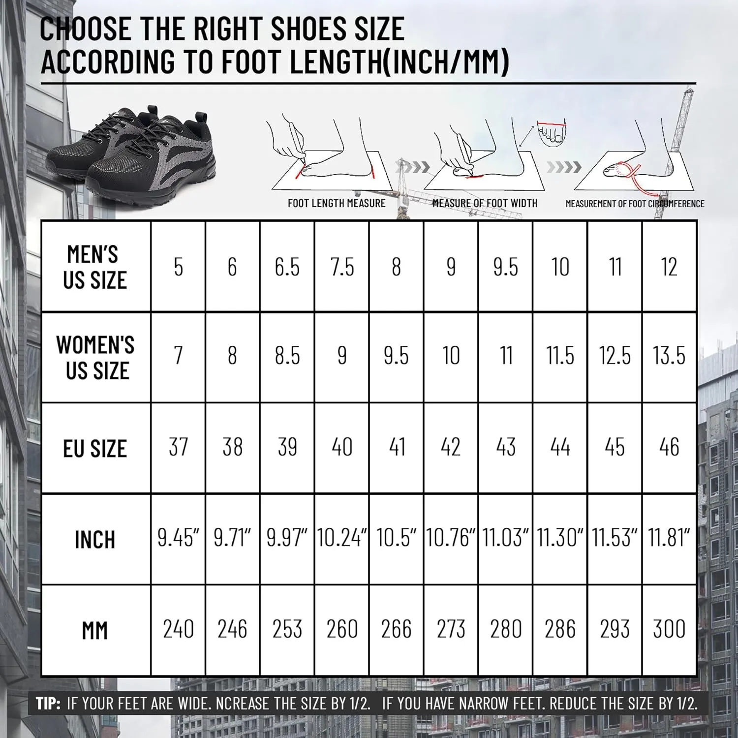 Unisex Adults Work Shoes - Black - All Seasons - Industrial & Construction - Lace-Up - Mesh - Moderate Cushioning - Hiking - Adults (Men & Women) Outdoor Enthusiasts & Athletes