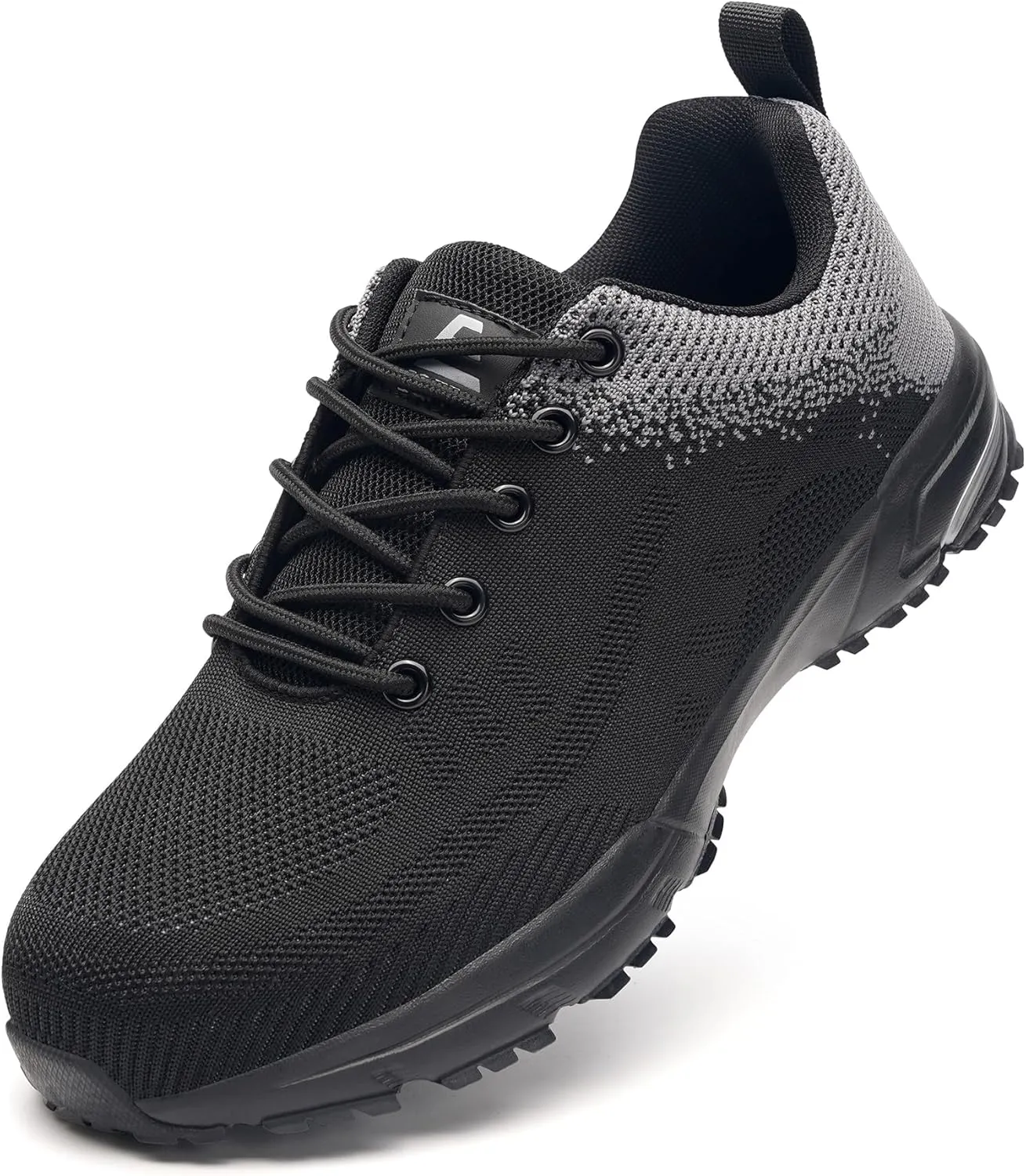Unisex Adults Work Shoes - Black - All Seasons - Industrial & Construction - Lace-Up - Mesh - Moderate Cushioning - Hiking - Adults (Men & Women) Outdoor Enthusiasts & Athletes