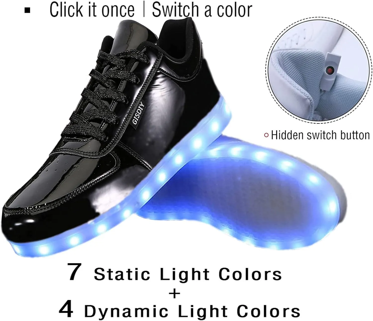 USB Adult Light Up Shoes Rechargeable Flashing Low Top LED Shoes Unisex Sports Dancing Sneakers
