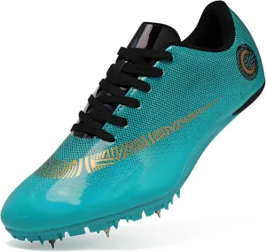 UYO Men's Track Shoes Spikes Sprint Sneakers Athletic Race Jumping Breathable Training Lightweight Track Cleats for Men