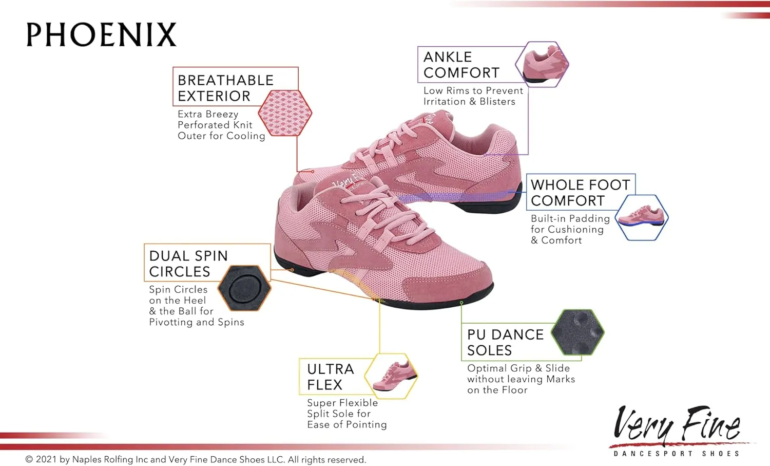 Very Fine Women's Phoenix Jazz Street Ballroom Latin Exercise Dance Sneakers Shoe
