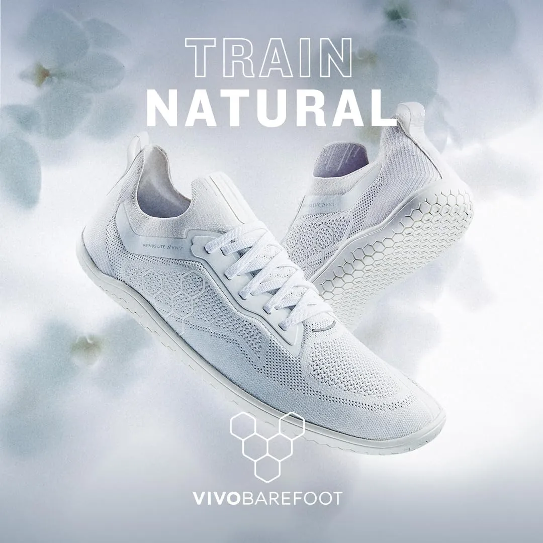Vivobarefoot Primus Lite Knit Mens Barefoot Shoes | Build Strength, Balance & Mobility | Lightweight for Training & Running | Wide Fit Grounding Shoes | Flexible Knit