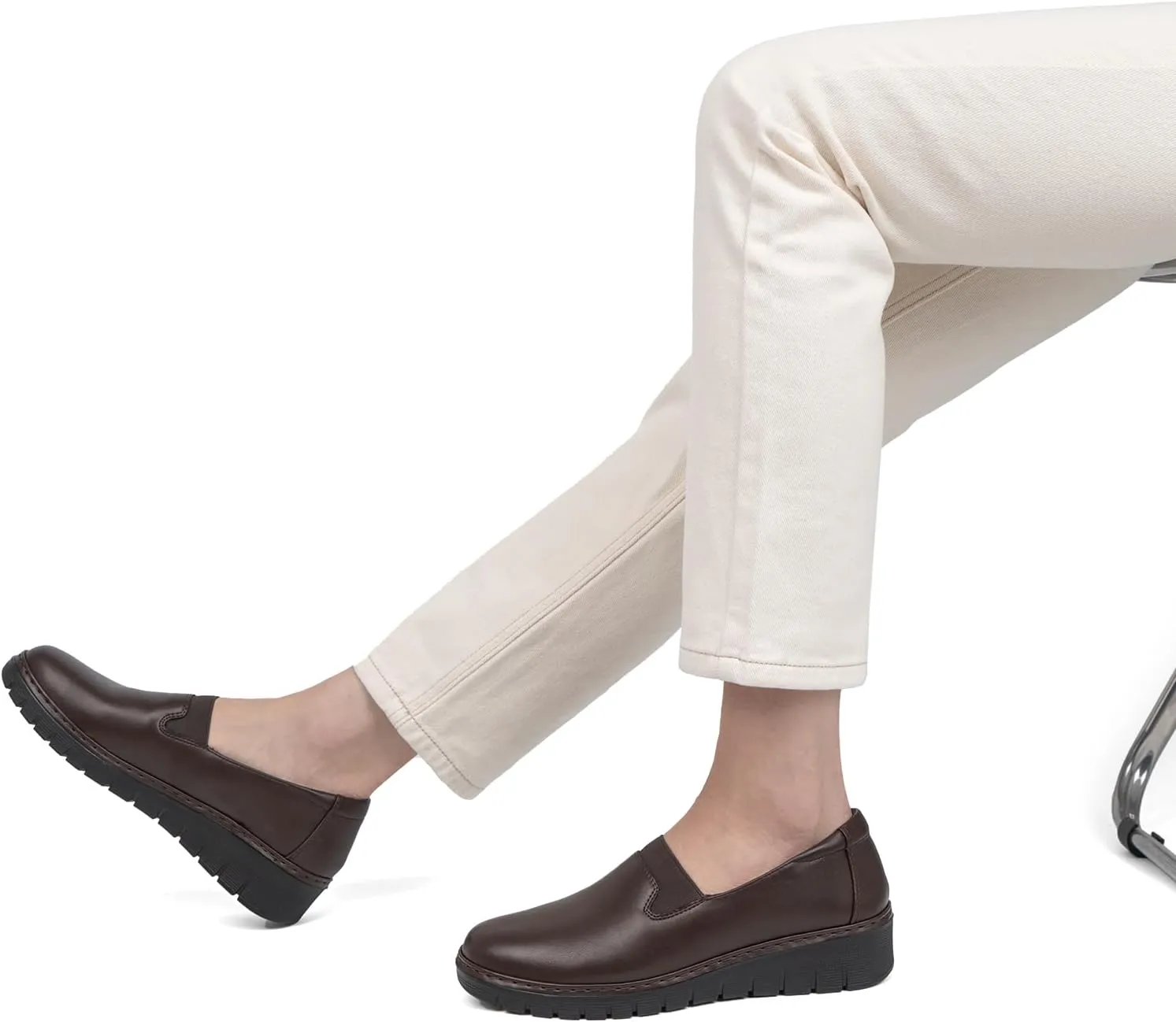 VJH confort Women’s Loafers Round Toe Slip on Comfort Arch Support Walking Shoes