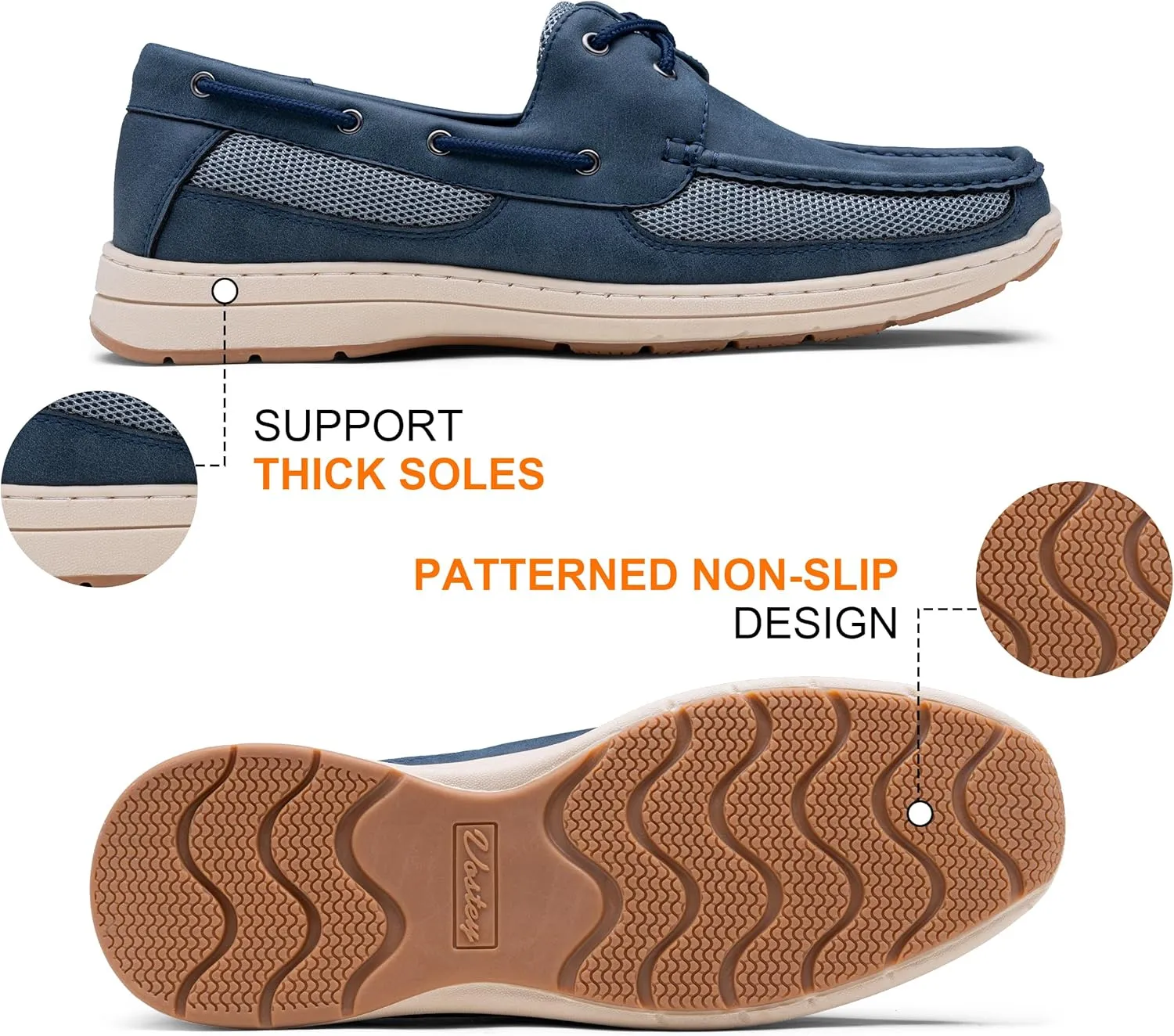 Vostey Men's Boat Shoes Slip On Stylish Casual Loafers Deck Shoes for Men