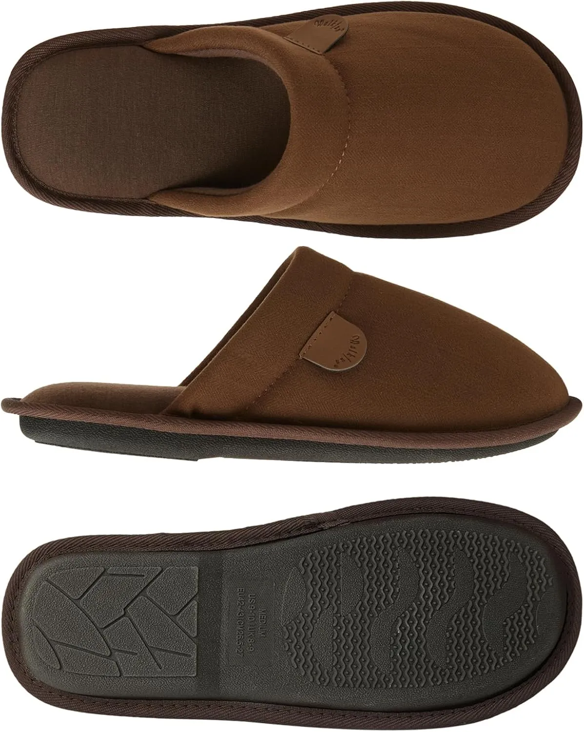WALKFUN Comfortable House Slippers for Men Full Toe Comfortable Indoor Slip on Warm Slides Sandals with Memory Foam for Bedroom,Indoor Home