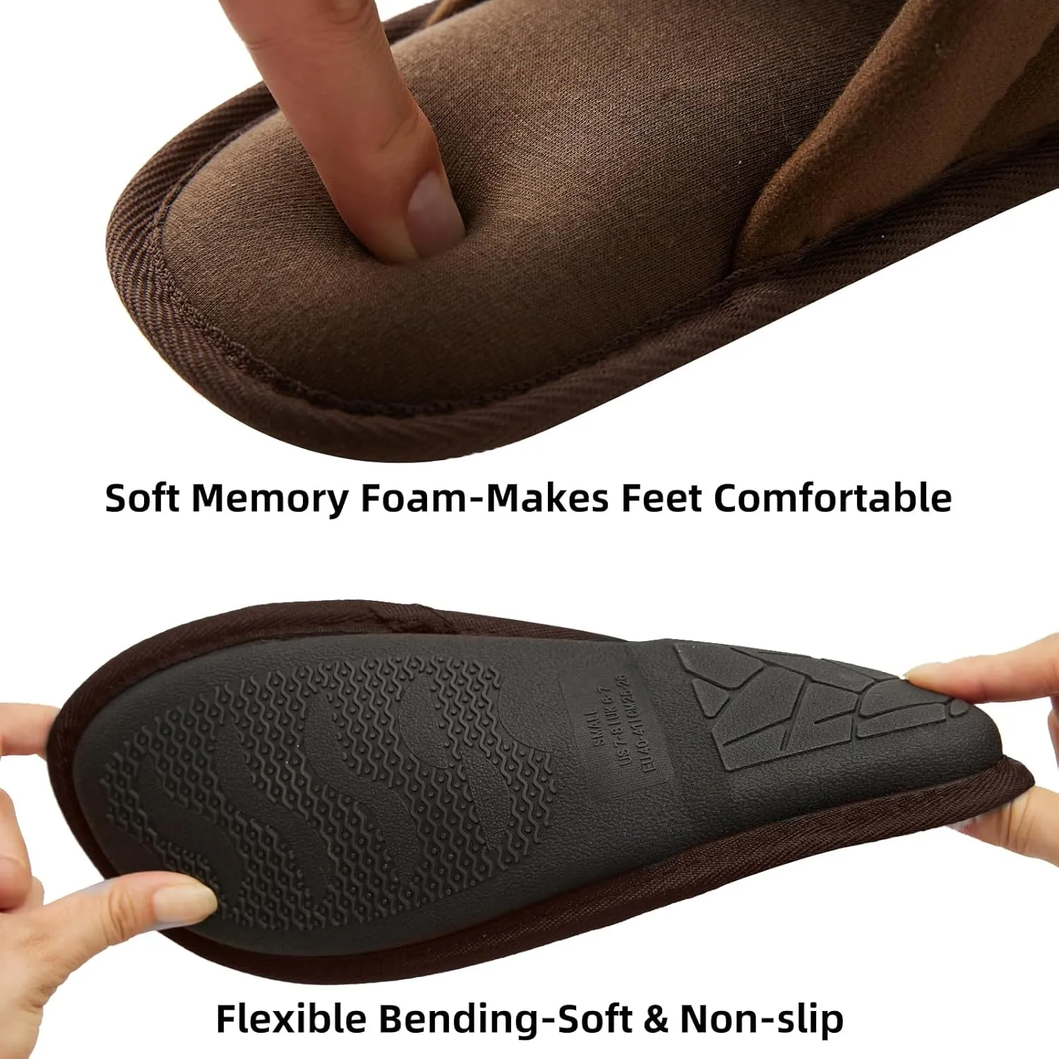 WALKFUN Comfortable House Slippers for Men Full Toe Comfortable Indoor Slip on Warm Slides Sandals with Memory Foam for Bedroom,Indoor Home