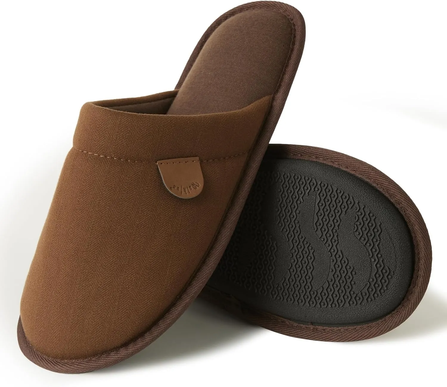 WALKFUN Comfortable House Slippers for Men Full Toe Comfortable Indoor Slip on Warm Slides Sandals with Memory Foam for Bedroom,Indoor Home